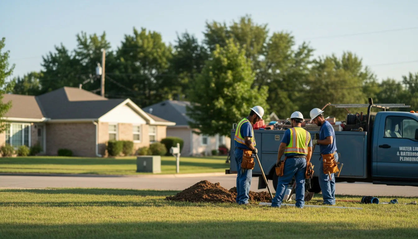 Residential water line and bathroom plumbing service in Standard, IL
